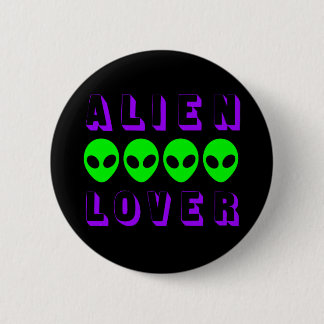 Alien Lover in Dark Purple and Sci Fi Green 6 Cm Round Badge