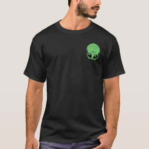 Alien Lovers Cute Eyes Peeping Out Green Head Alie T-Shirt