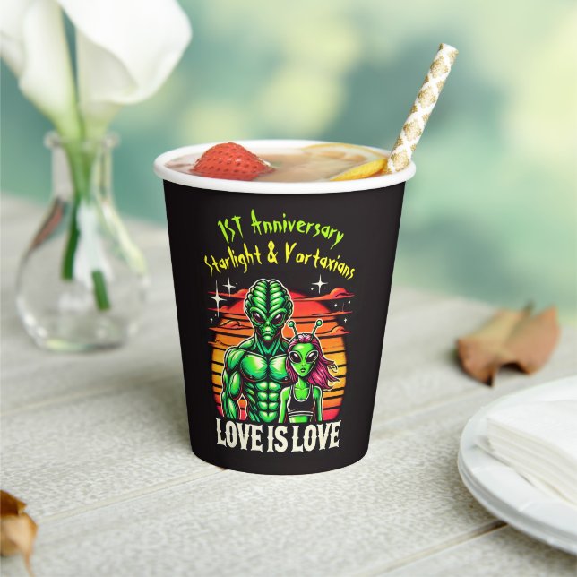 Alien Lovers Under Glowing Sunset Paper Cups (Insitu)