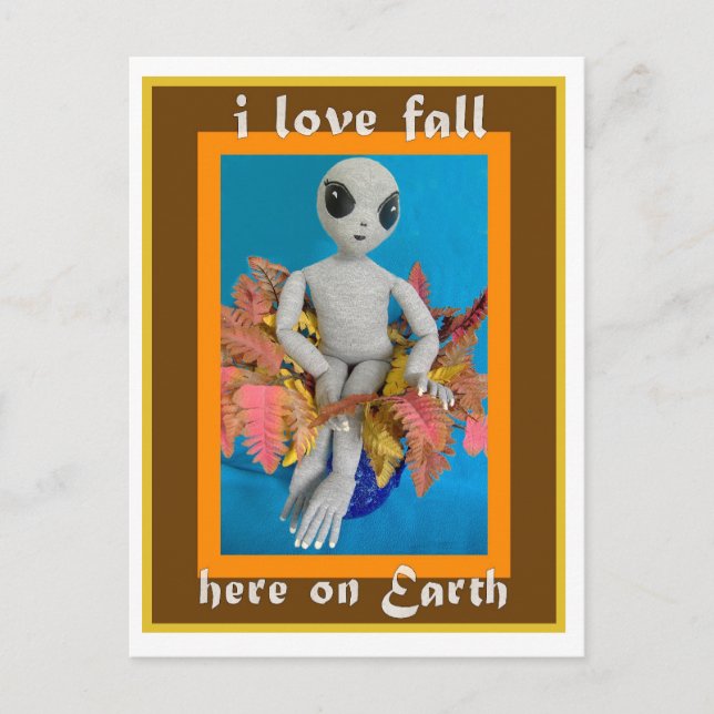 Alien Loves Fall Postcard (Front)