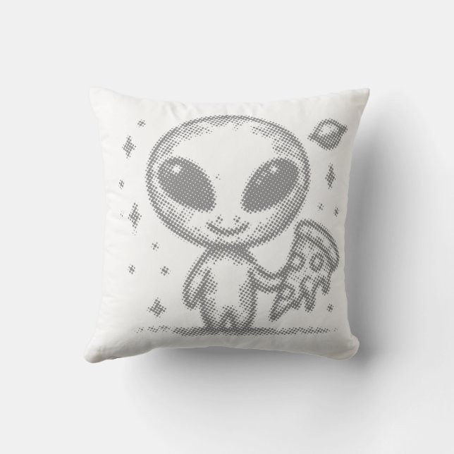 Alien loves pizza cushion (Back)