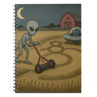 Alien Makes Crop Circles Fun Science Fiction Art Notebook