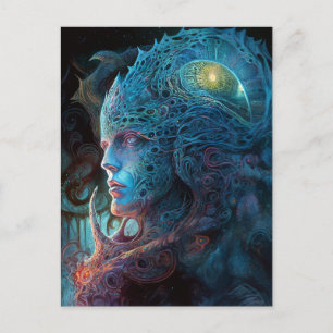 Alien Man Surreal Sci-Fi Art Postcard