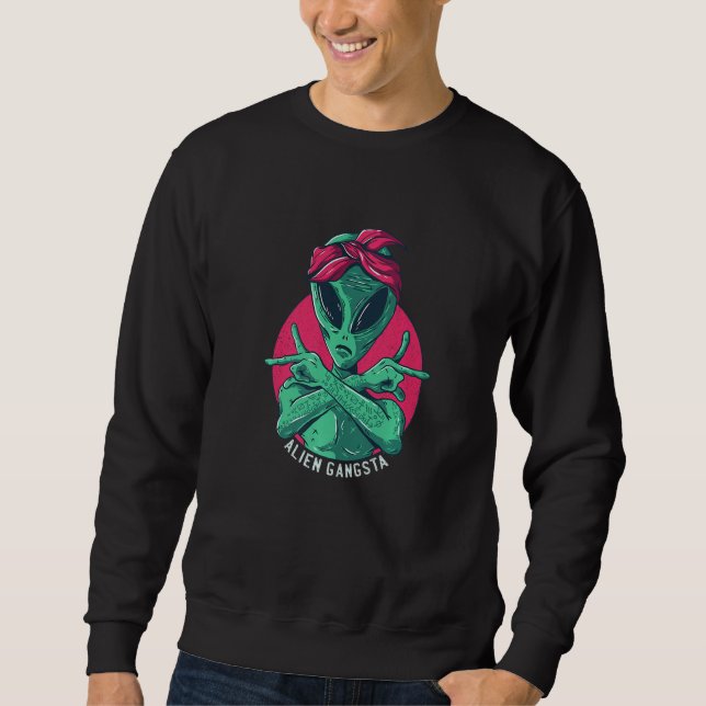 Alien Mars Space UFO Gangstar Sweatshirt (Front)