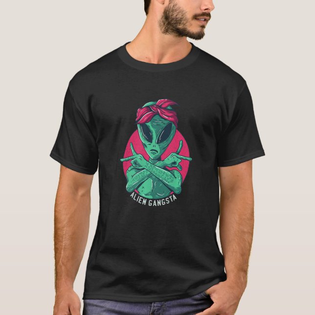 Alien Mars Space UFO Gangstar T-Shirt (Front)