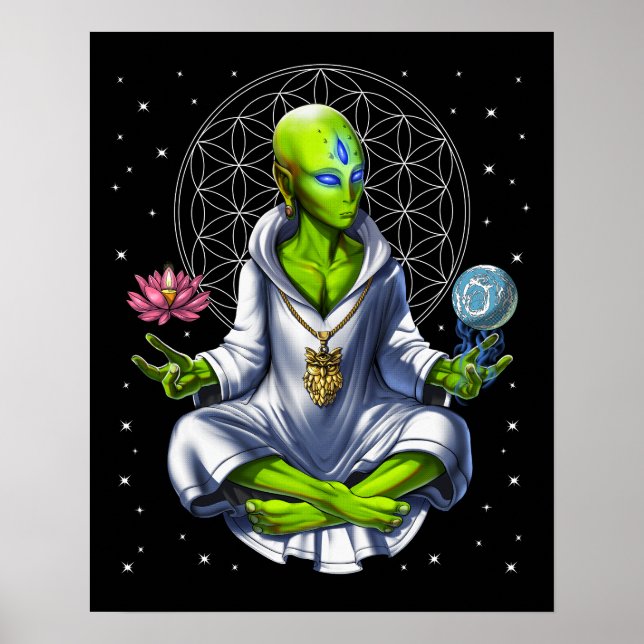 Alien Meditation Poster (Front)