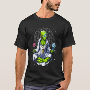 Alien Meditation Zen Yoga Spiritual Buddhist Sacre T-Shirt