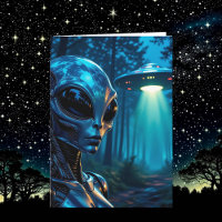 Alien Metallic Futuristic Forest Scene Birthday