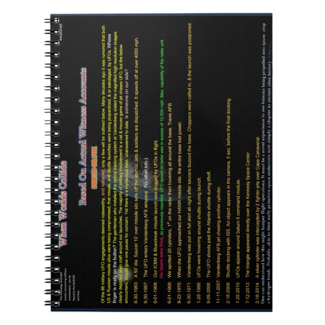 Alien & military encounters notebook (Front)
