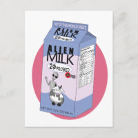 Alien Milk Postcard