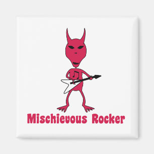 Alien Mischievous Rocker Square Magnet