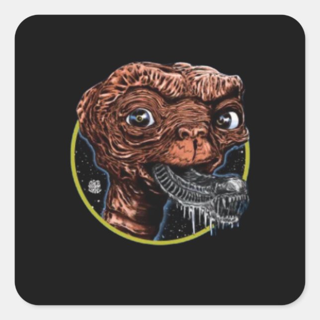 Alien Monster Square Sticker (Front)
