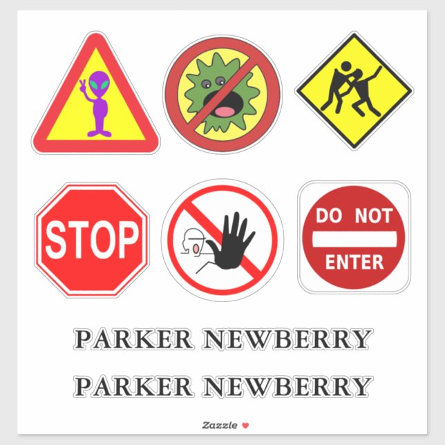 Alien, Monster, Zombies & Signs Custom Name 14" (Sheet)