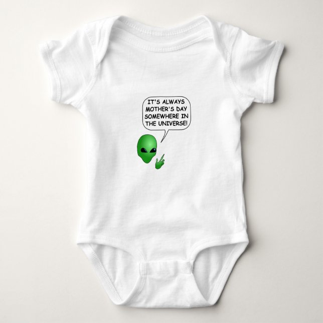 Alien Mother's Day Baby Bodysuit (Front)