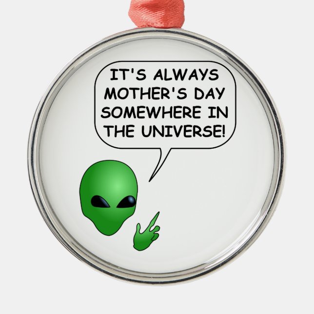Alien Mother's Day Metal Tree Decoration (Front)