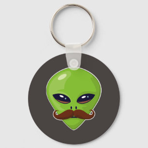 Alien Moustache Key Ring