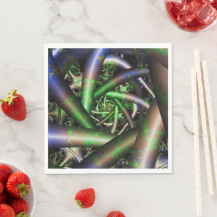 Alien Multicolor Fractal Art Napkin