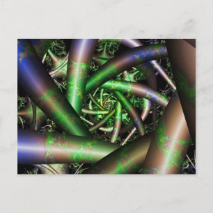 Alien Multicolor Fractal Art Postcard