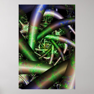 Alien   Multicolor Fractal Art Poster