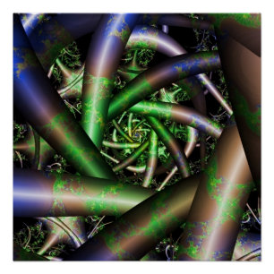 Alien Multicolor Fractal Art Poster