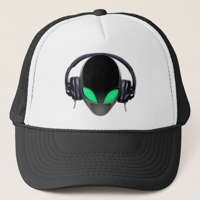 Alien Music Lover DJ - Smooth Cetacean Trucker Hat (Front)