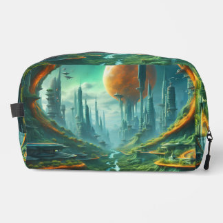 Alien Nature & Futuristic City Surreal Sci-Fi Art Dopp Kit