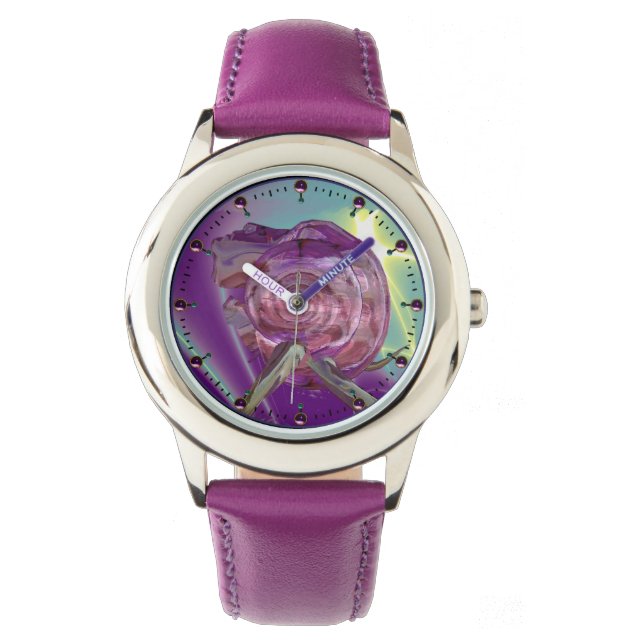 ALIEN NEREIDE /NYMPH OF WATER,PINK SEASHELL Sci-Fi Watch (Front)