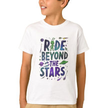 Alien on a Scooter-Cosmic Adventure printed Tshirt