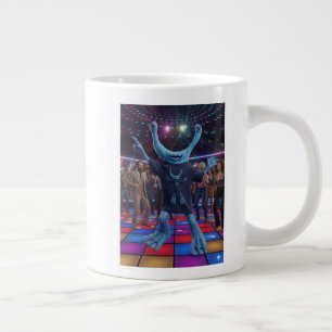 Alien on Dance Floor, Smiling alien, Large Coffee Mug