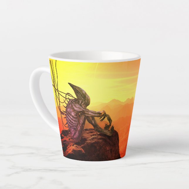 Alien On Mars Latte Mug (Left Angle)