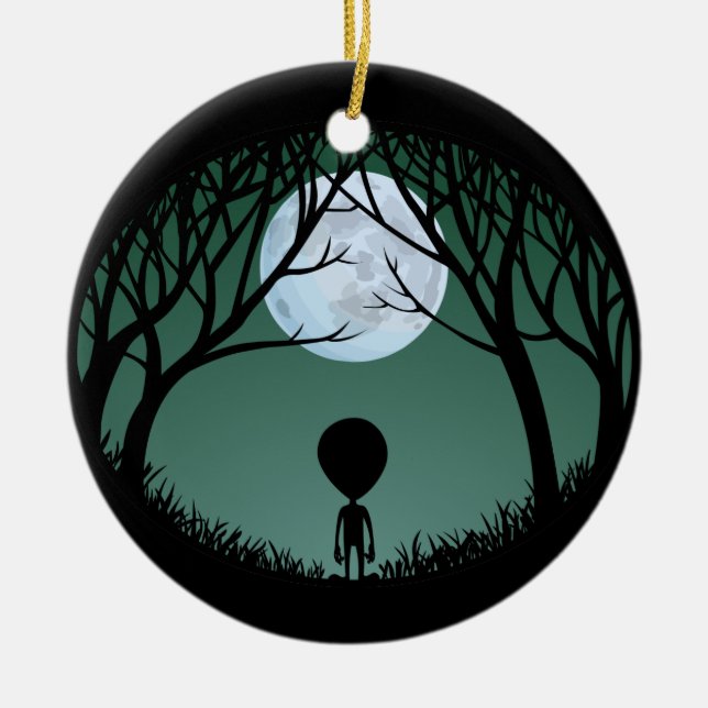 Alien Ornament Cute Alien Decoration Personalised (Front)