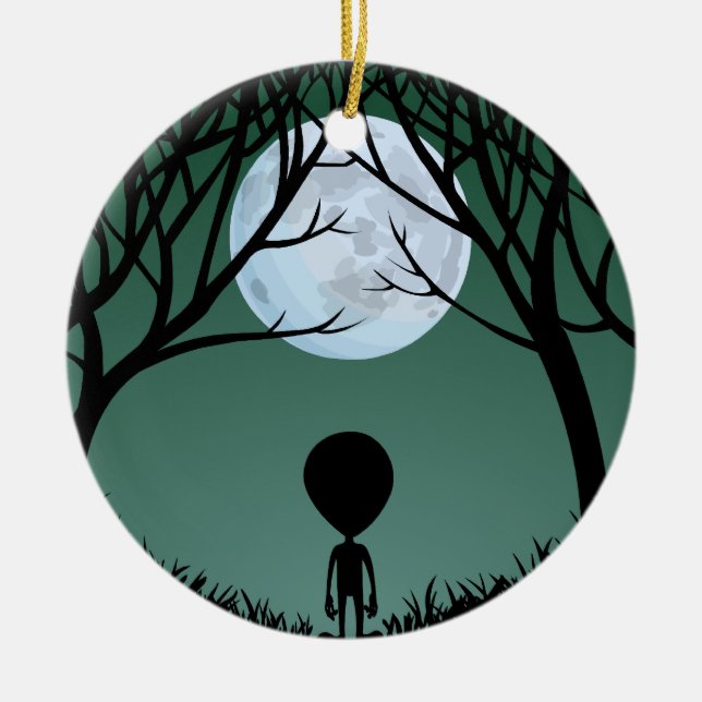 Alien Ornament Cute Alien Decoration Personalised (Front)