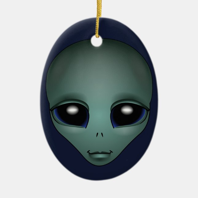Alien Ornament Cute Alien Decoration Personalised (Front)
