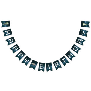 Alien Outer Space Happy Birthday Bunting Flags