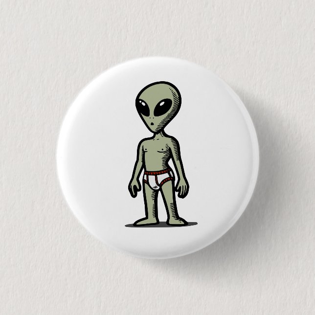 Alien Pants 3 Cm Round Badge (Front)