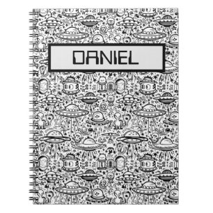 Alien Pattern Personalised Notebook