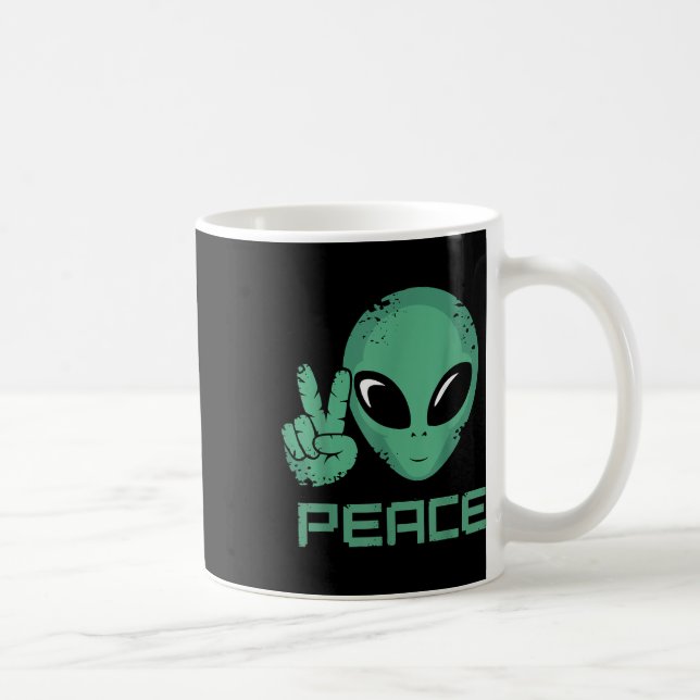 Alien Peace Hippie Ufo  Coffee Mug (Right)