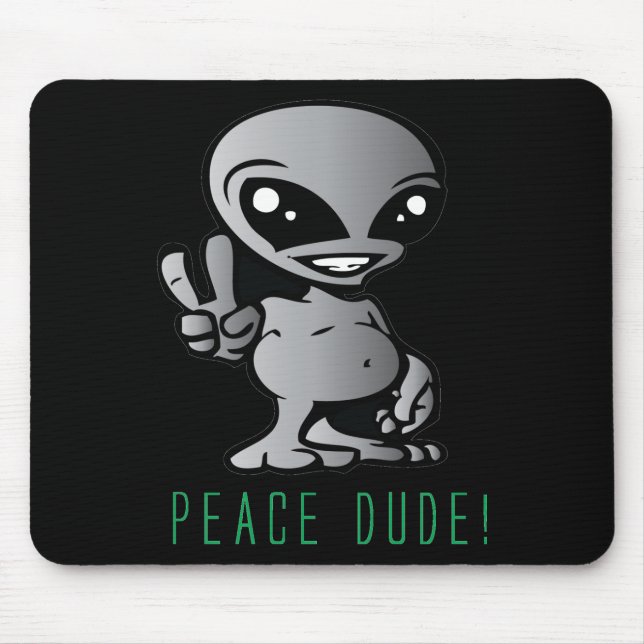 Alien-Peace Mouse Pad (Front)