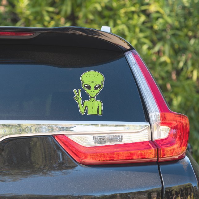Alien Peace Symbol Funny Extraterrestrial Car Truc (Car Side)