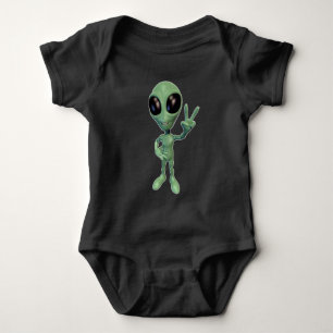 Alien - Peace V Sign Baby Bodysuit