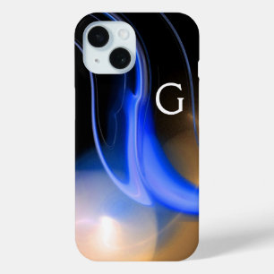 ALIEN PEARL / BLUE BLACK WHITE ABSTRACT Monogram iPhone 15 Case
