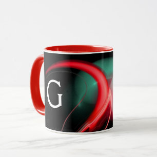 ALIEN PEARL Red Green Black Fractals Mug