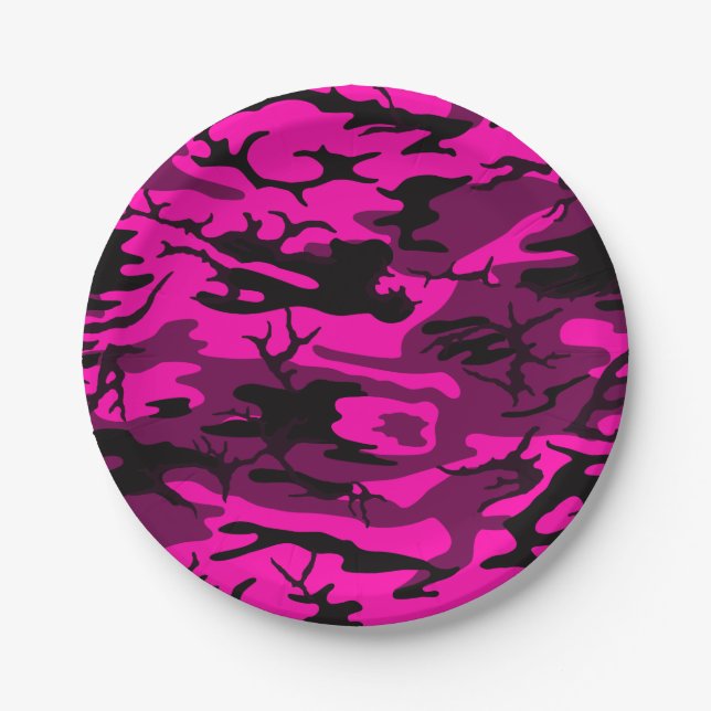 Alien Pink Camo Paper Plate (Front)