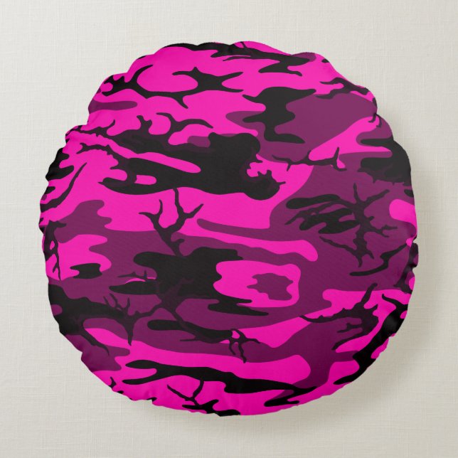 Alien Pink Camo Throw Pillow (Front)