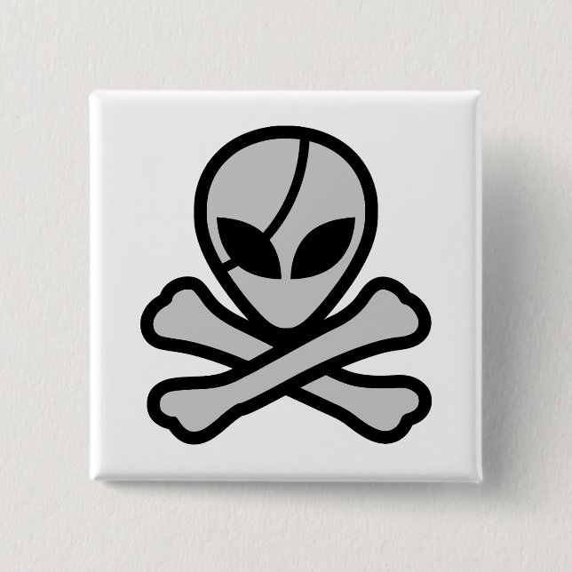 Alien Pirate 15 Cm Square Badge (Front)