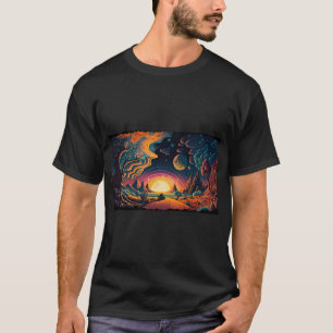 Alien planet in Psychedelic Space T-Shirt