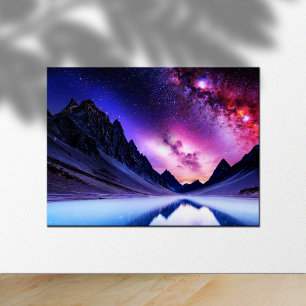 Alien planet landscape space poster