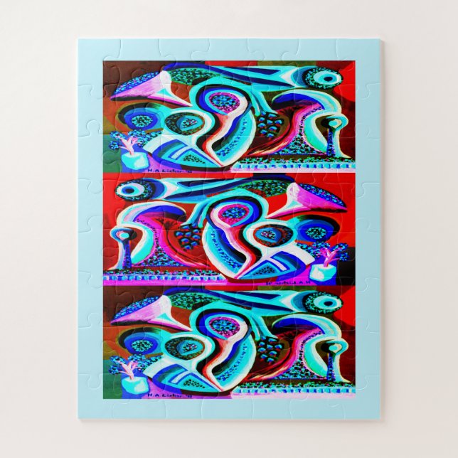 Alien plants art jigsaw puzzle (Vertical)