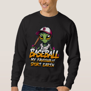 alien playing baseball style graffiti sport street sweatshirt