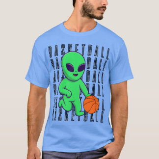 Alien Playing Basketball Sports funny T-Shirt